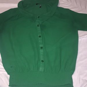 Green flowy shirt